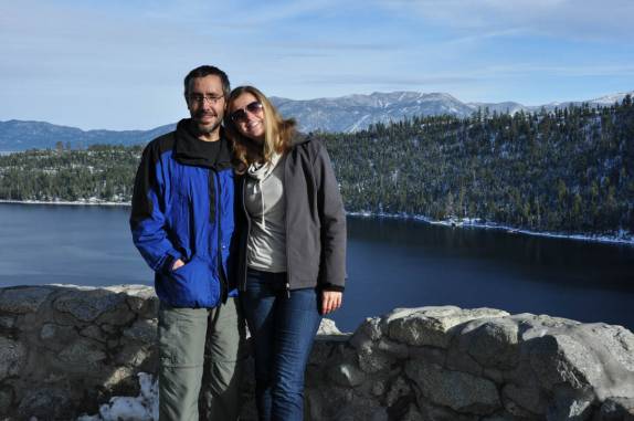 Mirante para a Emerald Bay, canto mais famoso do Lake Tahoe, na Califórnia, nos Estados Unidos